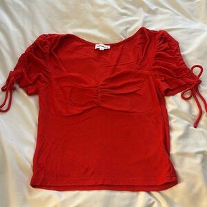 Red Ruched Crop Top by Superdown